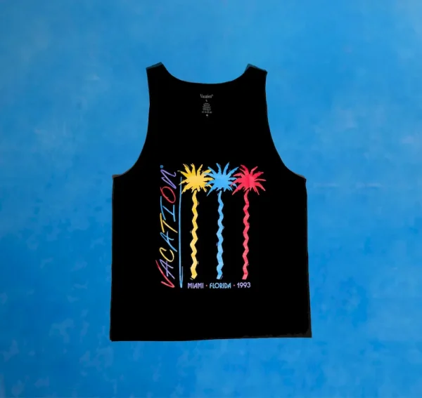 Vacation® Jazz Palms Black Sleeveless Shirt