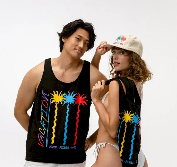 Vacation® Jazz Palms Black Sleeveless Shirt - Image 5