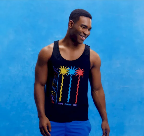 Vacation® Jazz Palms Black Sleeveless Shirt - Image 3